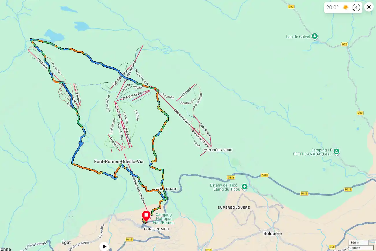 Parcours du Nature Trail de Font-Romeu Trail de La Calme 16km 700m D+
